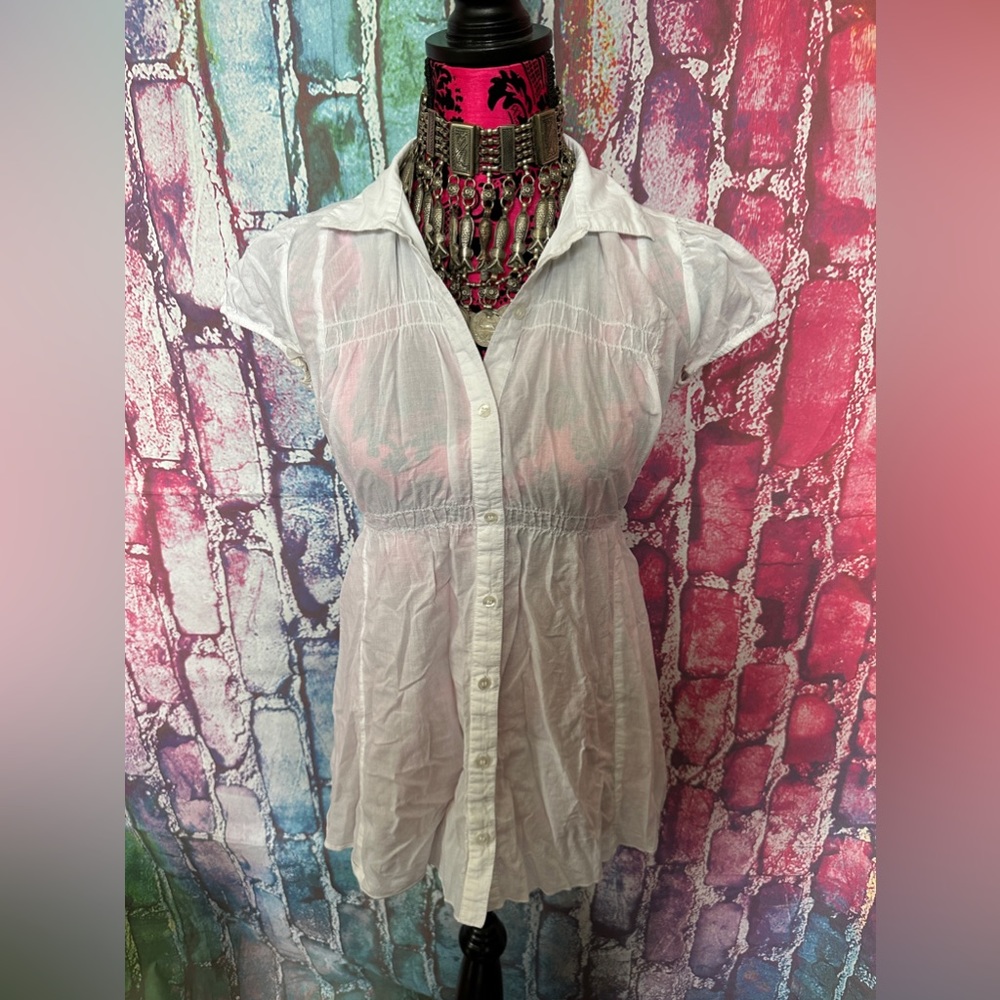 Maternity Blouse by Motherhood White Button Down Size S